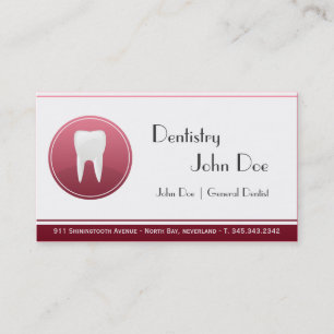 Elegant white teeth dentist dental business card