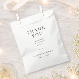 Elegant White Thank You Note Favour Bags