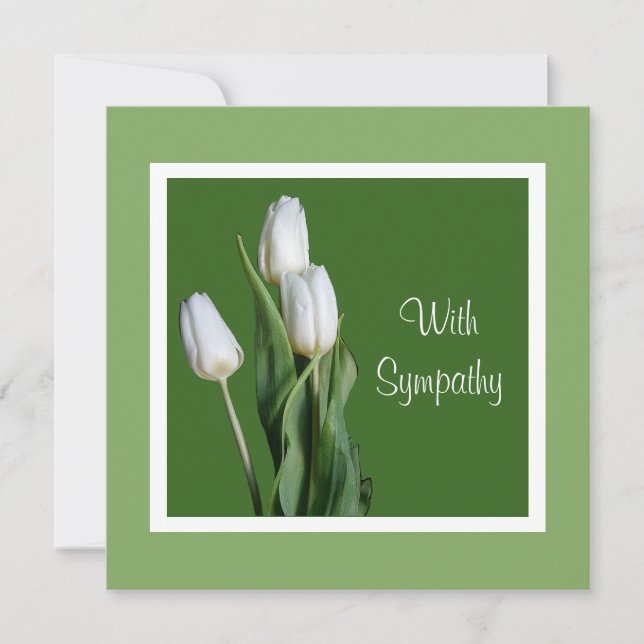 Elegant White tulip flowers fine art sympathy Card (Front)