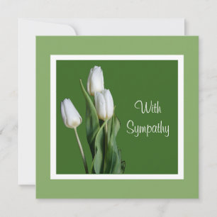 Elegant White tulip flowers fine art sympathy Card