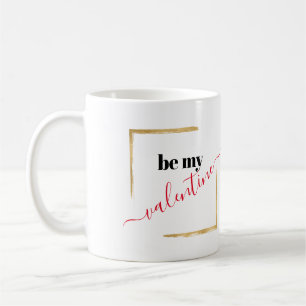 Elegant White Typography Valentine's Day Gift Mug