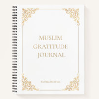 Elegant White Vintage Muslim Gratitude Journal