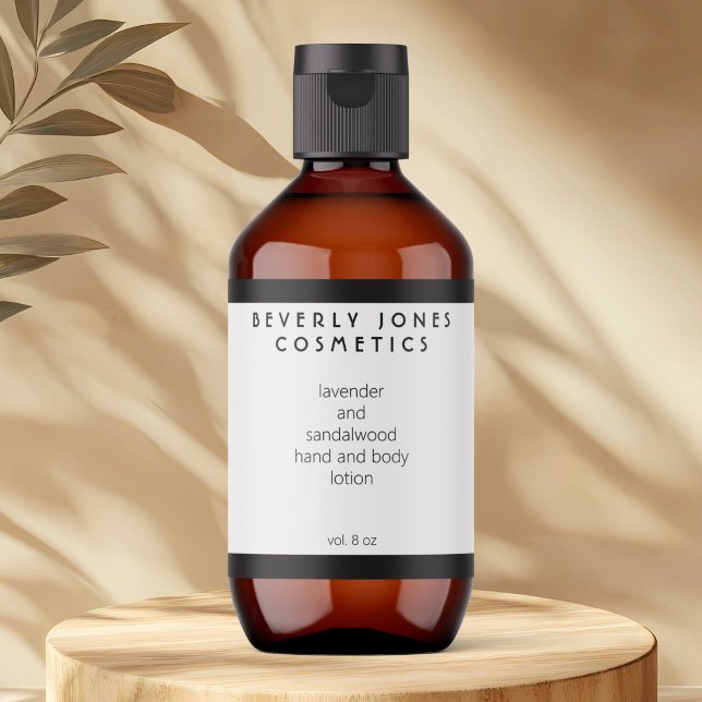 Elegant White w Black Border Cosmetics Label (Creator Uploaded)