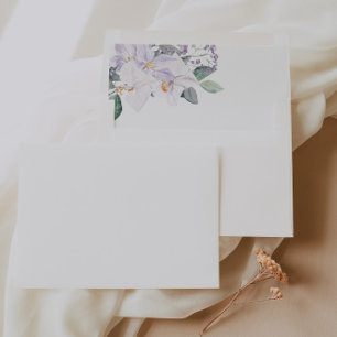 Elegant White & Watercolor Flowers & Greenery 5x7  Envelope