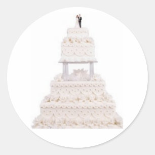 Elegant White Wedding Cake Stickers