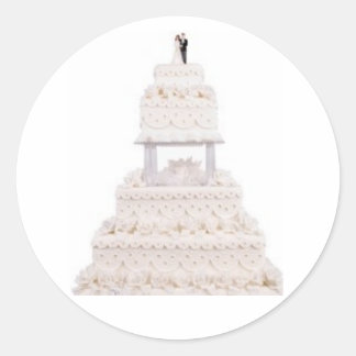 Elegant White Wedding Cake Stickers