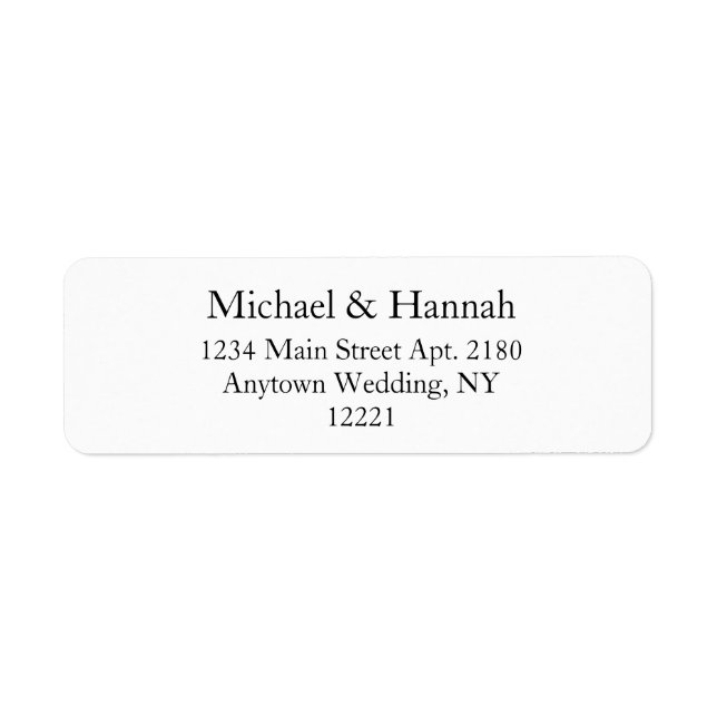 Elegant White Wedding Envelope Return Address (Front)