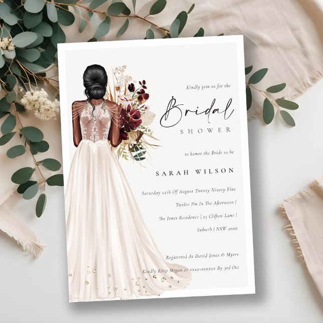 Elegant White Wedding Gown Bridal Shower Invite (Creator Uploaded)