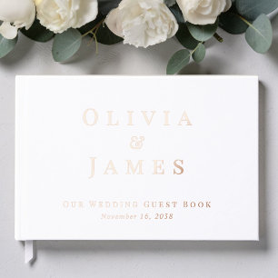 Elegant White Wedding Guest Book