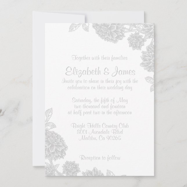 Elegant White Wedding Invitations (Front)
