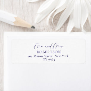 Elegant White Wedding Return Address Label