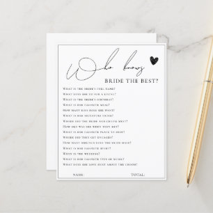 Elegant white who knows the bride best game