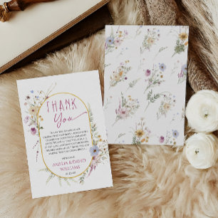Elegant White Wildflower Baby Shower Thank You Car