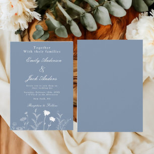 Elegant White Wildflower Periwinkle Wedding Invita Save The Date
