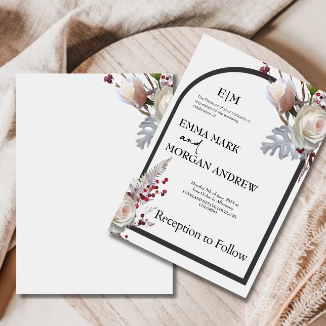 Elegant white Wildflower Wedding Invitation (Creator Uploaded)