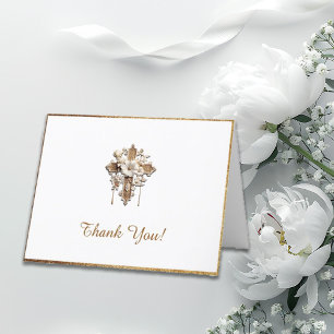 Elegant White with Gold Trim  Thank You Card