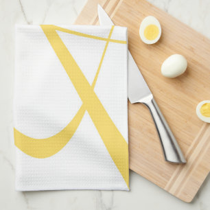 Elegant White Yellow Italian Modern Kitchen Towel