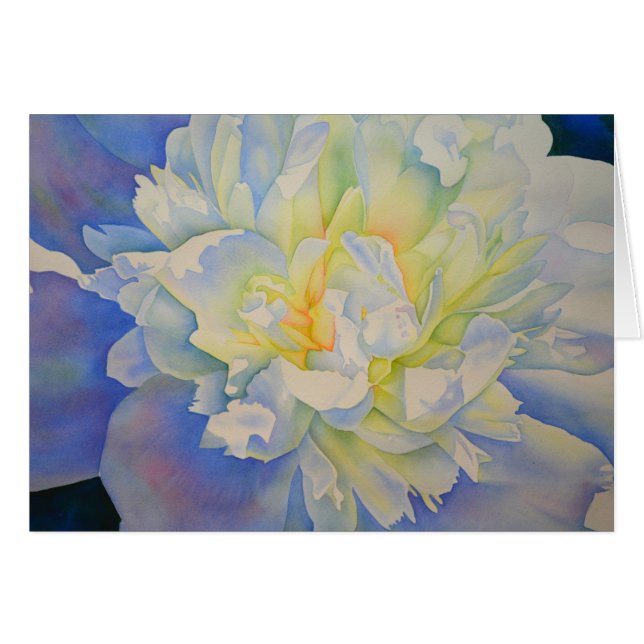 Elegant white yellow peony floral watercolor  (Front Horizontal)