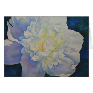 Elegant white yellow peony floral watercolor