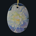 Elegant white yellow peony floral watercolor  ceramic tree decoration<br><div class="desc">A beautiful watercolor original watercolor painting of white peonies in the morning sun.</div>