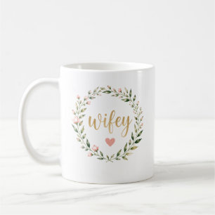 Elegant Wifey with Name and Est Date Coffee Mug