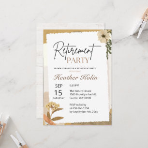 Elegant Wild Floral Retirement Party Arch Photo Invitation