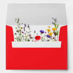 Elegant Wild Flower Blooming Garden Wedding Envelope
