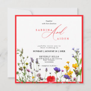 Elegant Wild Flower Blooming Garden Wedding Invitation