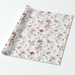 Elegant wild flower Boho wrapping paper
