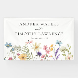 Elegant Wild Flowers Floral Wedding Banner