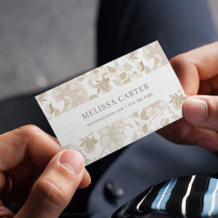 Elegant Wild Flowers Simple Minimalist Classic Business Card