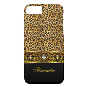 Elegant Wild Leopard Black Gold Jewel Trim Case-Mate iPhone Case