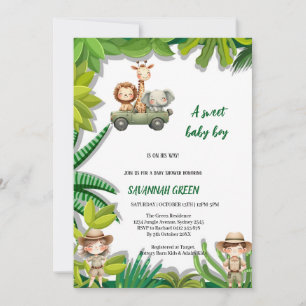 elegant wild safari babyshower invitation