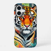 Elegant wild tiger colourful watercolor painting