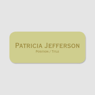 Elegant Wild Willow Yellowish Green: Professional Name Tag