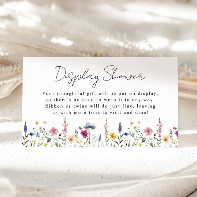 Elegant Wildflower Baby Shower Display Shower Enclosure Card (Creator Uploaded)