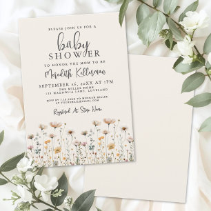Elegant Wildflower Baby Shower Invitation