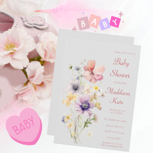 Elegant Wildflower Baby Shower Invitation