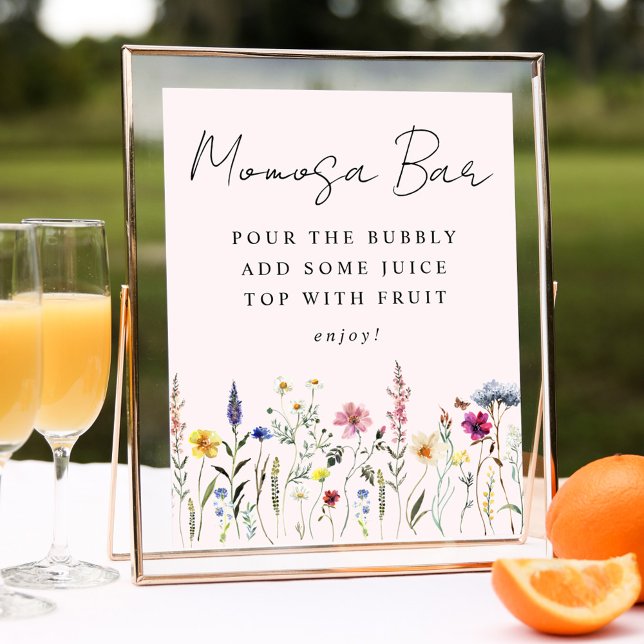 Elegant Wildflower Baby Shower Momosa Bar Sign (Creator Uploaded)