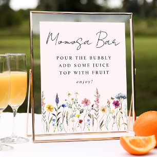 Elegant Wildflower Baby Shower Momosa Bar Sign
