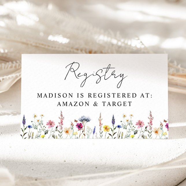 Elegant Wildflower Baby Shower Registry Enclosure Card (Creator Uploaded)