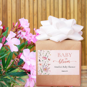 Elegant Wildflower Baby Shower Thank You Rectangular Sticker