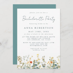 Elegant Wildflower Bachelorette Party Invitation