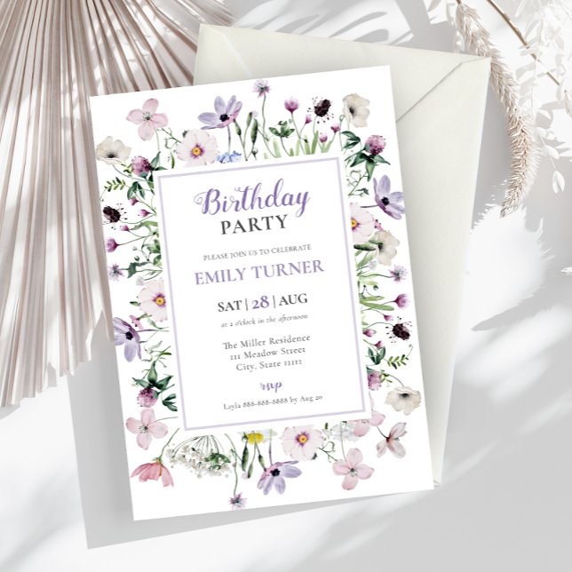 Elegant Wildflower Birthday Invitation (Creator Uploaded)