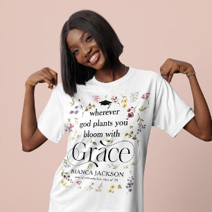 Elegant Wildflower 'Bloom with Grace' Graduate Tri-Blend Shirt