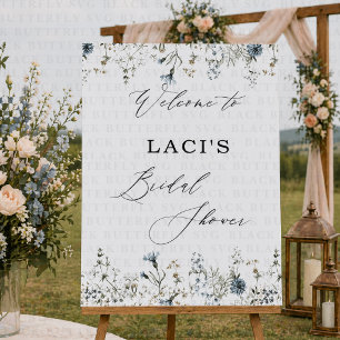 Elegant Wildflower Boho Bridal Shower Welcome Tapestry
