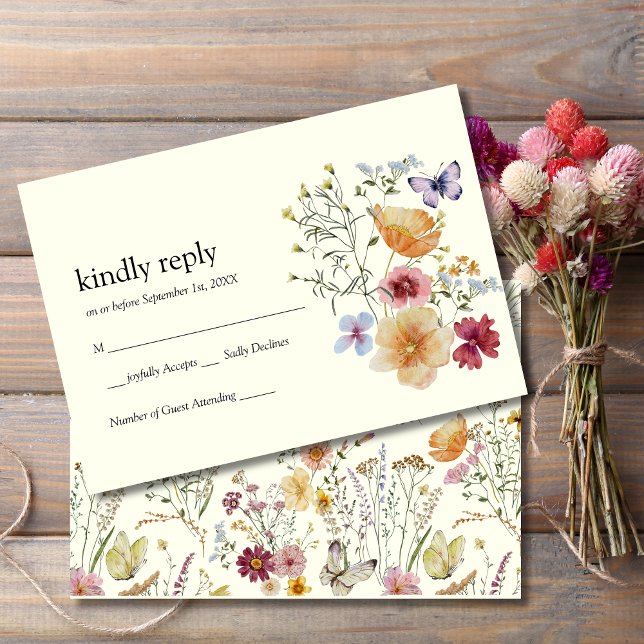 Elegant Wildflower Boho RSVP Card (Creator Uploaded)