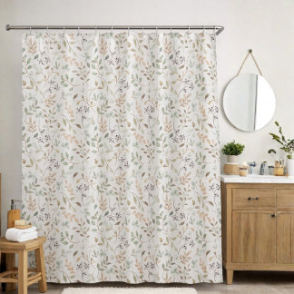 Elegant Wildflower Boho Shower Curtain