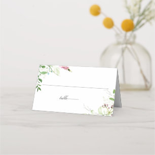 Elegant Wildflower Botanical Floral Wedding Place Card