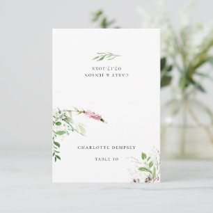 Elegant Wildflower Botanical Floral Wedding Place Invitation